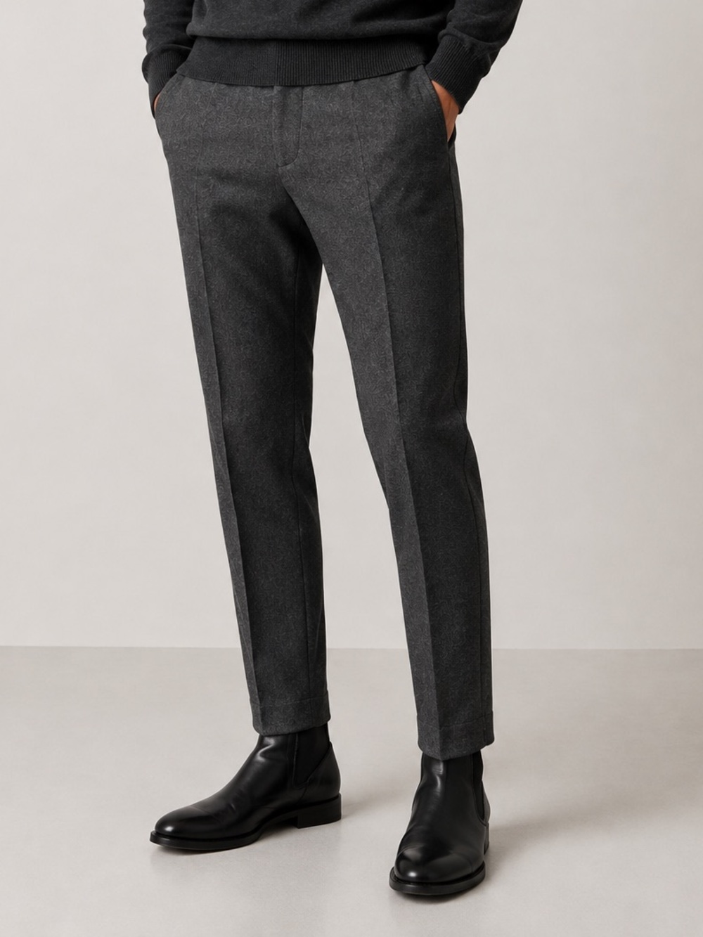 TRAMAROSSA Leonardo Zip virgin Wool Trousers Gray Size 32 Slim Fit Made in Italy